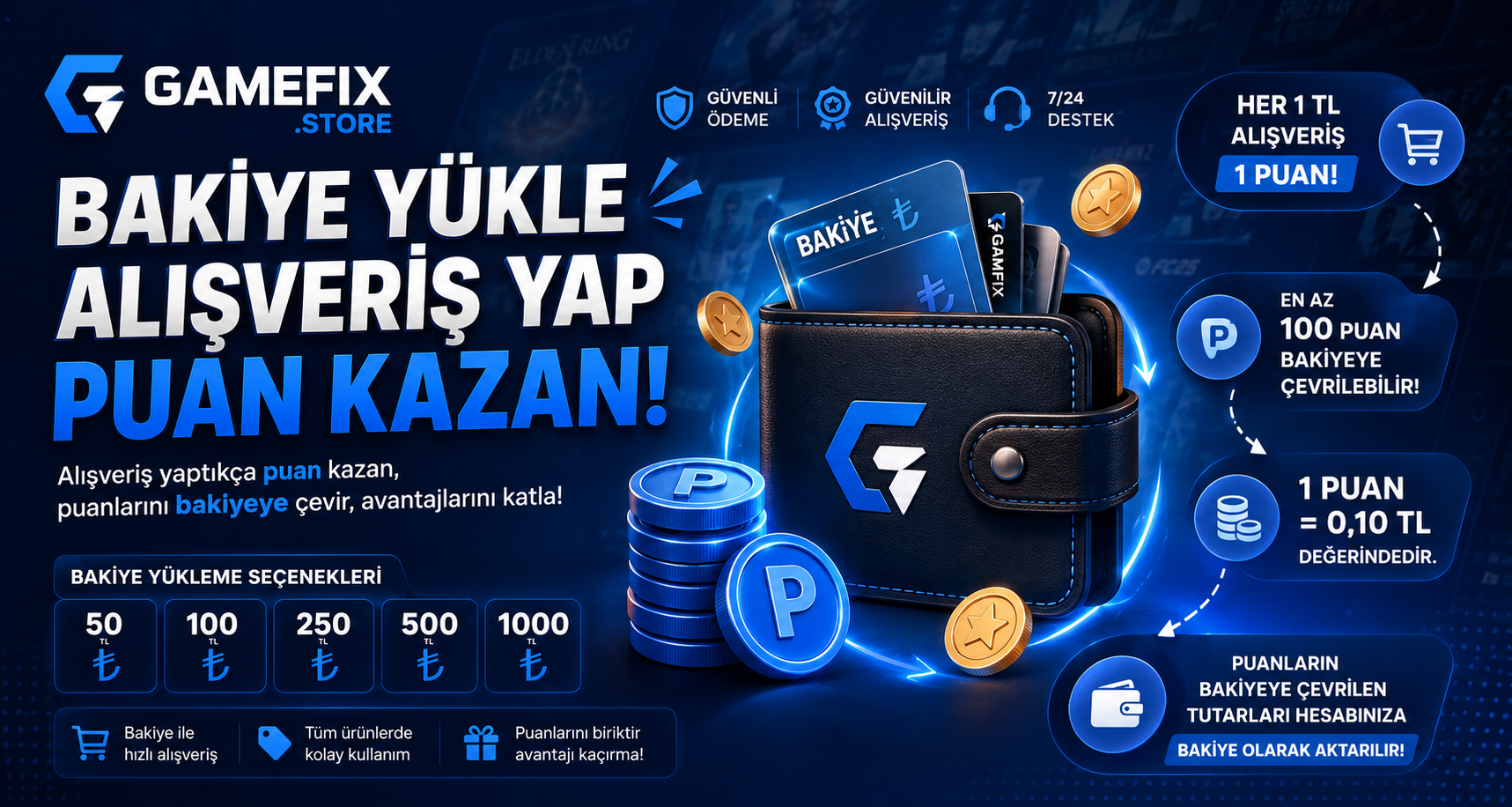 Gamefix Bakiye Sistemi ve Alışverişten Puan Kazanma Dönemi Başladı!